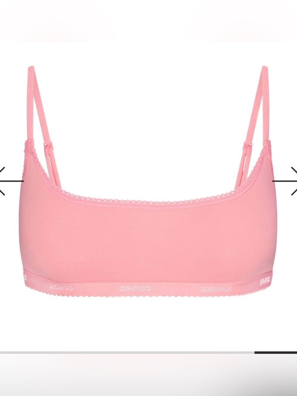 SKIMS Pink Bralette with Lace Trim